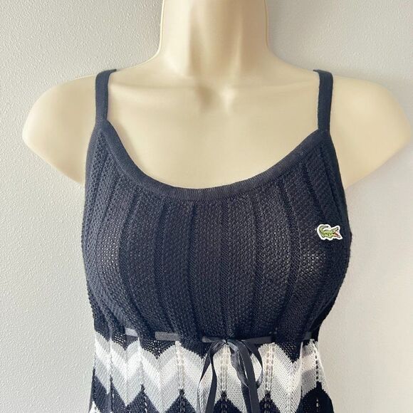 Lacoste Gator Chevron Print Knit Tank Top Size S - Picture 2 of 5